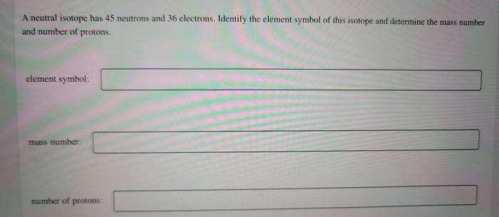 Which isotope has 45 neutrons