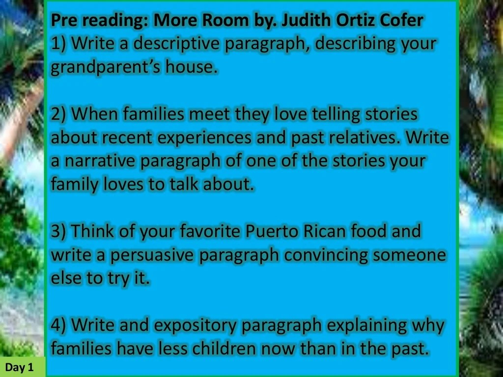 More room judith ortiz cofer