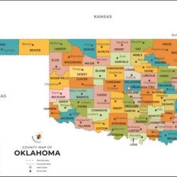 Oklahoma map county state counties large